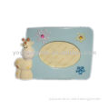 blue lovely cow ceramic frame foto with butterfly decoration